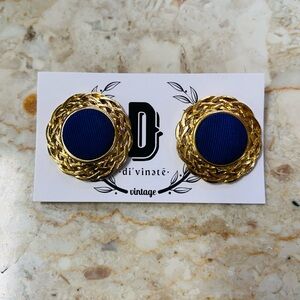 Vintage Gold and Blue Earrings